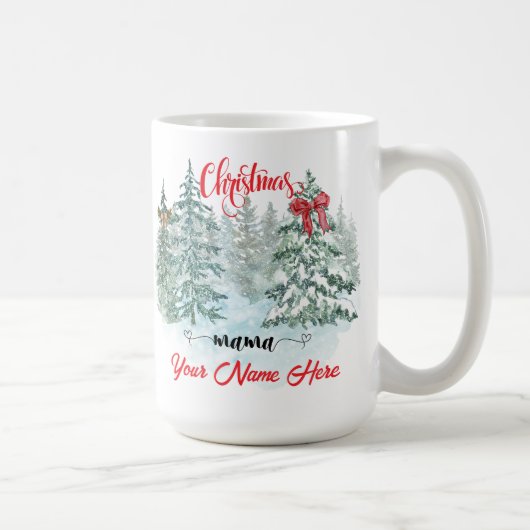 Gepersonaliseerde Kerst Mama Vakantie Custom Mothe Koffiemok (Rechts)