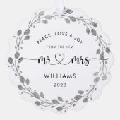 Gepersonaliseerde Kerst man vrouw krans foto Ornament Kaart (Voorkant)