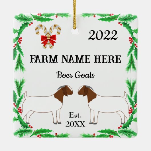 Gepersonaliseerde kerst met Boerderij van boer Keramisch Ornament (Achterkant)
