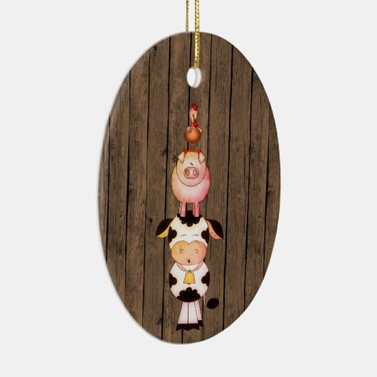 Gepersonaliseerde kerst met kerst op kerst met wil keramisch ornament (Rechts)