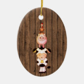 Gepersonaliseerde kerst met kerst op kerst met wil keramisch ornament (Voorkant)