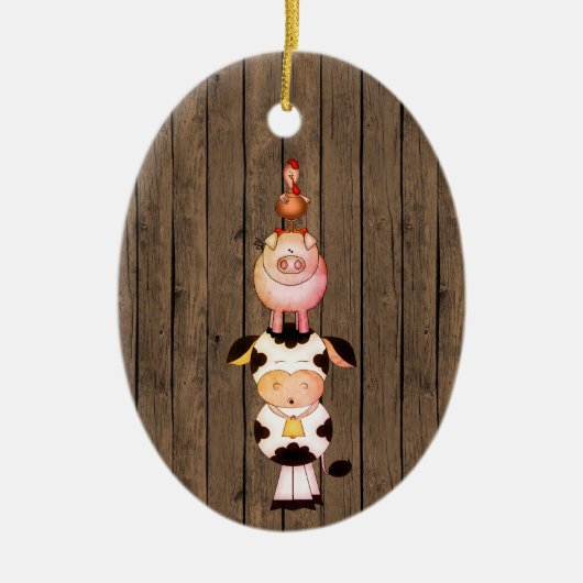 Gepersonaliseerde kerst met kerst op kerst met wil keramisch ornament (Voorkant)