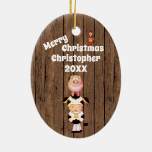 Gepersonaliseerde kerst met kerst op kerst met wil keramisch ornament