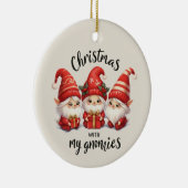 Gepersonaliseerde kerst met mijn Gnomies Keramisch Ornament (Rechts)