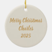 Gepersonaliseerde kerst met mijn Gnomies Keramisch Ornament (Achterkant)