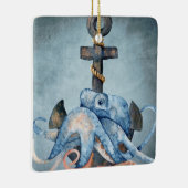Gepersonaliseerde kerst met octopus en anker keramisch ornament (Rechts)