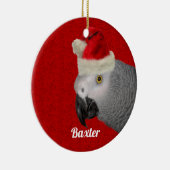 Gepersonaliseerde kerst met papegaai keramisch ornament (Rechts)