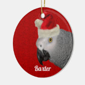 Gepersonaliseerde kerst met papegaai keramisch ornament (Links)