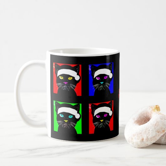 Gepersonaliseerde kerst met zwarte kerst in de Eng Koffiemok (Met donut)
