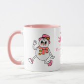 Gepersonaliseerde kerst Mok | Schattigee Roze Snee (Links)