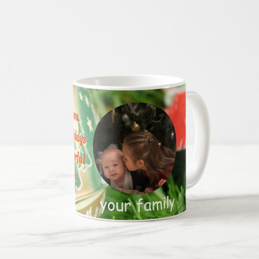 Gepersonaliseerde kerst Mok van uw familie (Voorkant rechts)