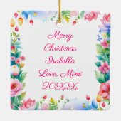 Gepersonaliseerde kerst Mr en Mrs Clause Gnomes Keramisch Ornament (Achterkant)