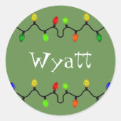 Gepersonaliseerde kerst naam stickers (Voorkant)