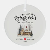 Gepersonaliseerde Kerst Nieuwe Huis Glas Ornament (Achterkant)