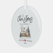 Gepersonaliseerde Kerst Nieuwe Huis Glas Ornament (Voorkant links)