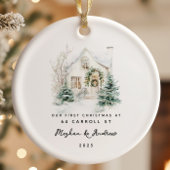 Gepersonaliseerde Kerst Nieuwe Huis Keramisch Ornament