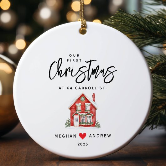 Gepersonaliseerde Kerst Nieuwe Huis Keramisch Ornament