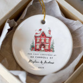 Gepersonaliseerde Kerst Nieuwe Huis Keramisch Ornament