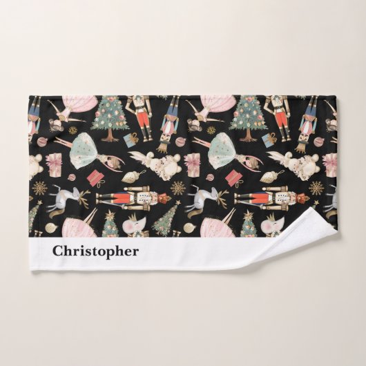 Gepersonaliseerde Kerst Notenkraker Badhanddoek Se Bad Handdoek (Handdoek)