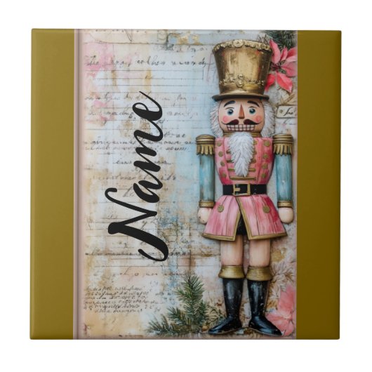 Gepersonaliseerde kerst notenkraker tegeltje (Voorkant)
