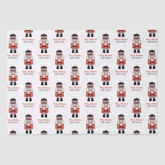 Gepersonaliseerde Kerst notenkraker tissue papier (Voorkant)