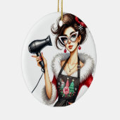 Gepersonaliseerde Kerst Ornament voor Kapper (Rechts)