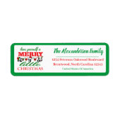 Gepersonaliseerde kerst panda's Adresetiketten Etiket (Voorkant)