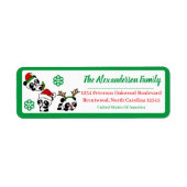 Gepersonaliseerde kerst panda's Adresetiketten Etiket (Voorkant)