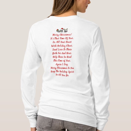 Gepersonaliseerde kerst panda's lange mouw trui (Achterkant)