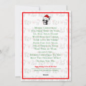 Gepersonaliseerde Kerst Panda's Vakantie Kaart (Achterkant)