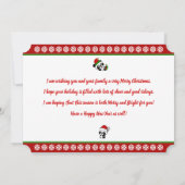 Gepersonaliseerde Kerst Panda's Vakantie Kaart (Achterkant)