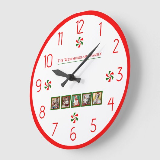 Gepersonaliseerde Kerst Pepermunt Snoep Grote Klok (Hoek)