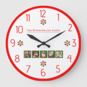 Gepersonaliseerde Kerst Pepermunt Snoep Grote Klok (Voorkant)