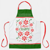 Gepersonaliseerde Kerst Pepermunt Snoep Schort (Voorkant)