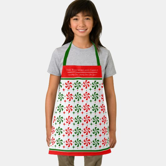 Gepersonaliseerde Kerst Pepermunt Snoep Schort (Insitu)