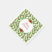 Gepersonaliseerde kerst Pinecones & rode bessen Servet (Hoek)
