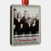 Gepersonaliseerde Kerst Plaid Herten FOTO Ornament (Rechts)