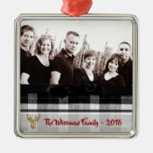Gepersonaliseerde Kerst Plaid Herten FOTO Ornament (Voorkant)