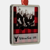 Gepersonaliseerde Kerst Plaid Herten FOTO Ornament (Rechts)