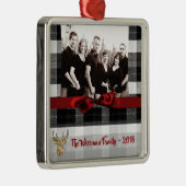 Gepersonaliseerde Kerst Plaid Herten FOTO Ornament (Rechts)