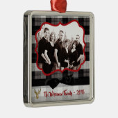 Gepersonaliseerde Kerst Plaid Herten FOTO Ornament (Rechts)