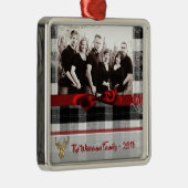 Gepersonaliseerde Kerst Plaid Herten FOTO Ornament (Rechts)