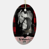 Gepersonaliseerde Kerst Plaid Lumber FOTO Ornament (Rechts)