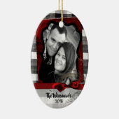 Gepersonaliseerde Kerst Plaid Lumber FOTO Ornament (Rechts)