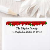 Gepersonaliseerde Kerst Poinsettia's Etiket (Insitu)
