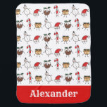 Gepersonaliseerde kerst pudding sneeuwman snoep inbakerdoek<br><div class="desc">Op dit kerstkussen staat de "kerstman". Een groep leuke kleine kerstpersonages die graag plezier hebben en met kerst onzin maken. De bemanning bestaat uit Snowman,  Santa Hat,  Kerstmis,  Mince Pie en Candy Cane.</div>