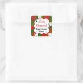 Gepersonaliseerde kerst quilt Sticker (Tas)