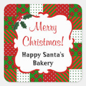 Gepersonaliseerde kerst quilt Sticker (Voorkant)