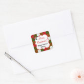 Gepersonaliseerde kerst quilt Sticker (Envelop)