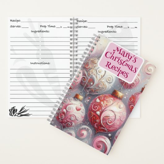 Gepersonaliseerde kerst recept boek Ornament kunst (Binnen)